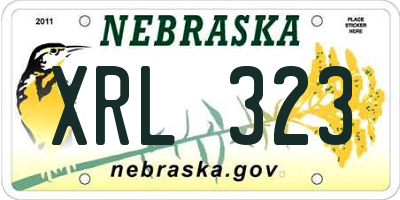 NE license plate XRL323