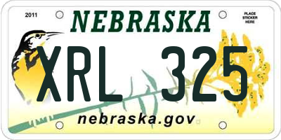 NE license plate XRL325