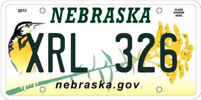NE license plate XRL326