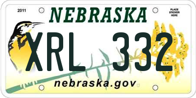 NE license plate XRL332