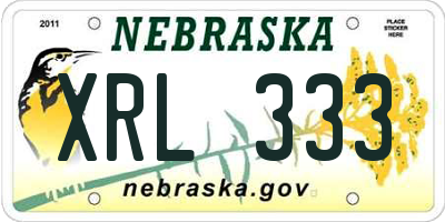 NE license plate XRL333