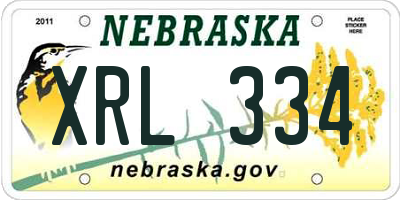 NE license plate XRL334