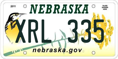 NE license plate XRL335