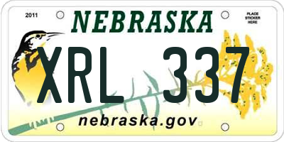 NE license plate XRL337