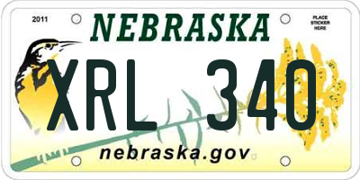 NE license plate XRL340
