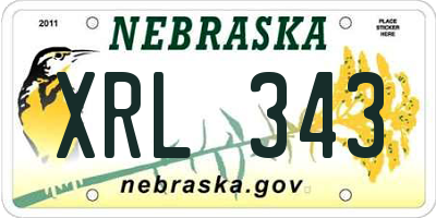 NE license plate XRL343