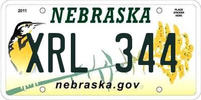 NE license plate XRL344