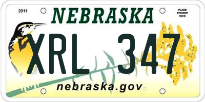 NE license plate XRL347