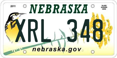 NE license plate XRL348