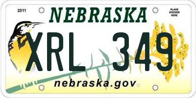 NE license plate XRL349