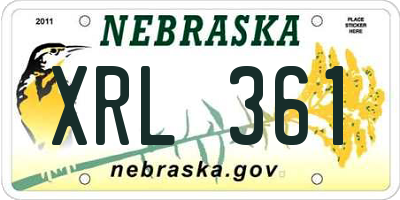 NE license plate XRL361