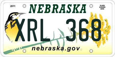 NE license plate XRL368