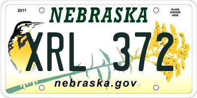 NE license plate XRL372