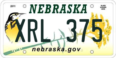NE license plate XRL375