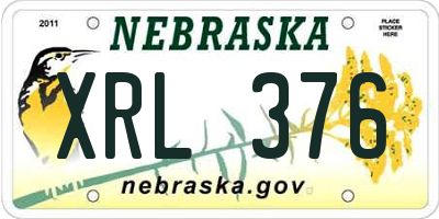 NE license plate XRL376