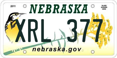 NE license plate XRL377