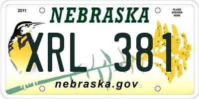 NE license plate XRL381