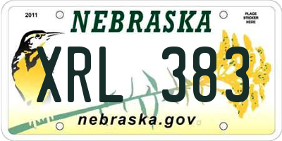 NE license plate XRL383
