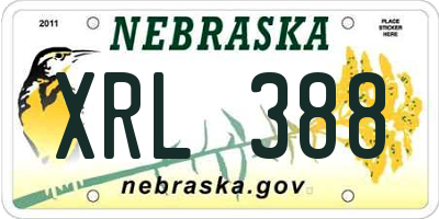 NE license plate XRL388