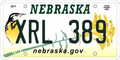 NE license plate XRL389