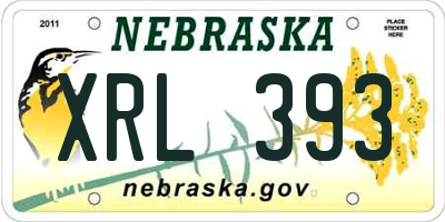 NE license plate XRL393
