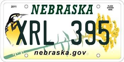 NE license plate XRL395
