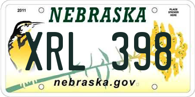 NE license plate XRL398