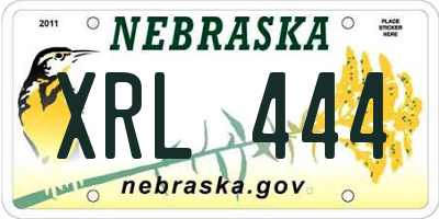 NE license plate XRL444