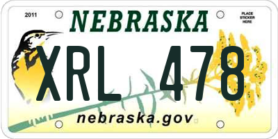 NE license plate XRL478
