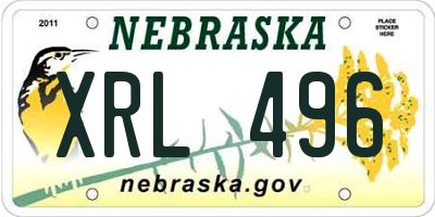 NE license plate XRL496