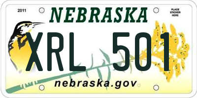NE license plate XRL501