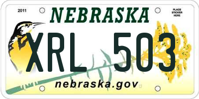 NE license plate XRL503