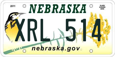 NE license plate XRL514