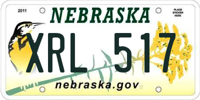 NE license plate XRL517