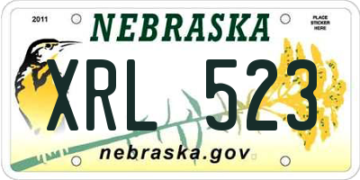 NE license plate XRL523