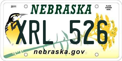 NE license plate XRL526