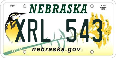 NE license plate XRL543