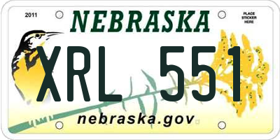 NE license plate XRL551