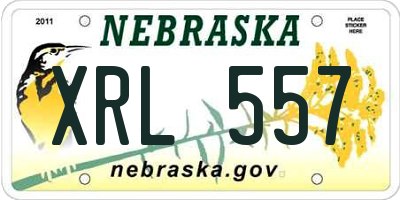 NE license plate XRL557