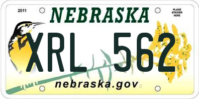 NE license plate XRL562