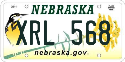 NE license plate XRL568