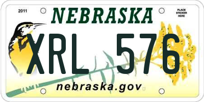 NE license plate XRL576