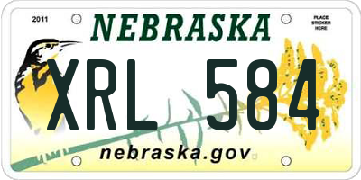 NE license plate XRL584