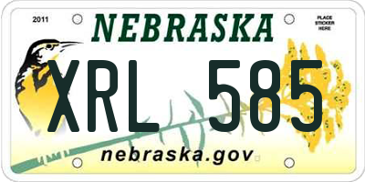 NE license plate XRL585