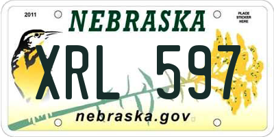 NE license plate XRL597