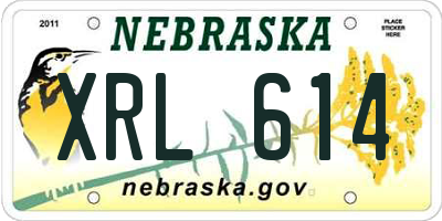 NE license plate XRL614