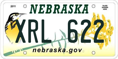 NE license plate XRL622