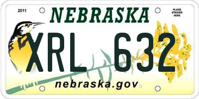 NE license plate XRL632