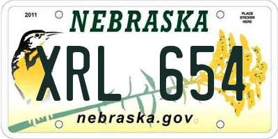NE license plate XRL654