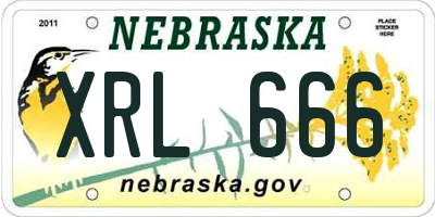 NE license plate XRL666